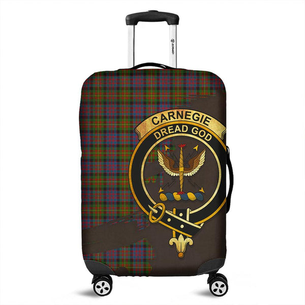 Carnegie Ancient Tartan Crest Luggage Cover Oldest Style