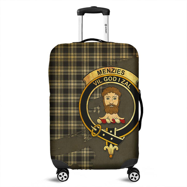 Menzies Black & White Ancient Tartan Crest Luggage Cover Oldest Style