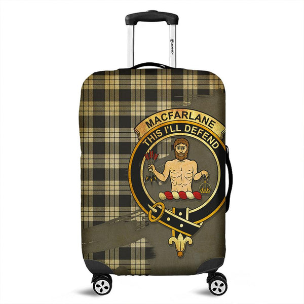 MacFarlane Black & White Ancient Tartan Crest Luggage Cover Oldest Style