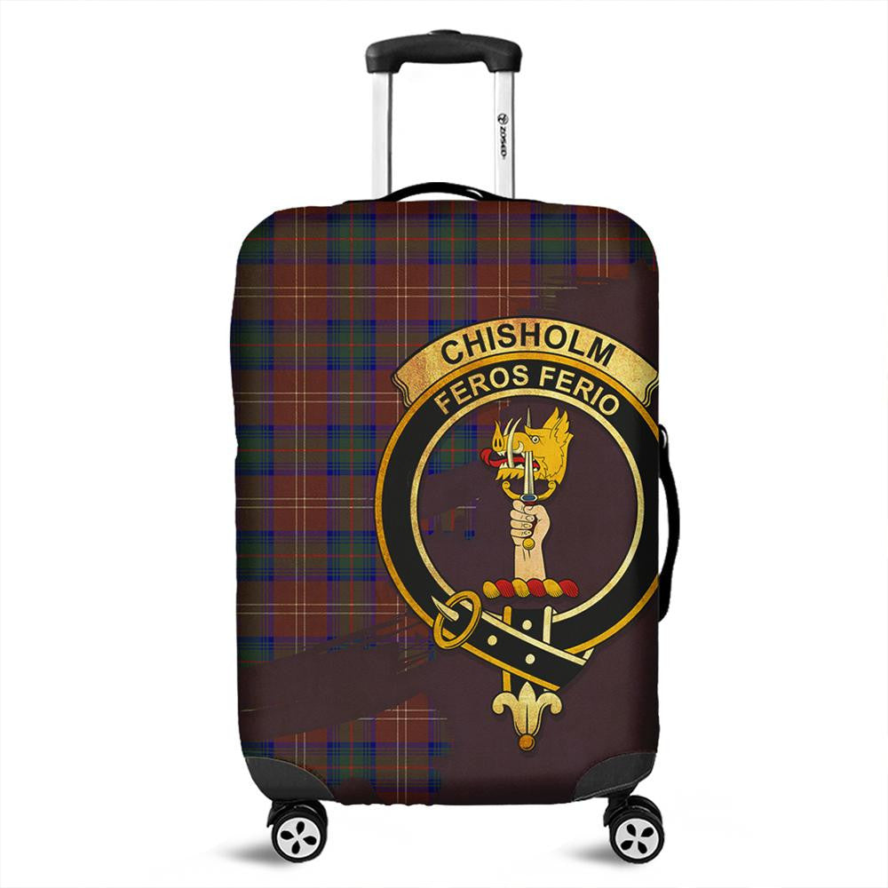 Chisholm Hunting Modern Tartan Crest Luggage Cover Oldest Style