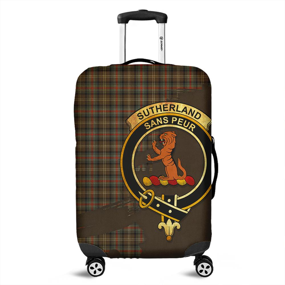 Sutherland Weathered Tartan Crest Luggage Cover Oldest Style