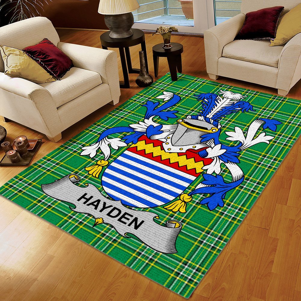 Proud Irish Heritage Area Rug, Hayden Or O'Hayden Ireland Irish National Tartan Rug, Gifts for Irish