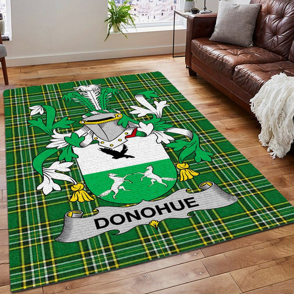 Scottish Tartan Bear Area Rug, Northern Ireland Rug, Donohue Or O'Donohue Ireland Irish National Tartan Rug, Gifts for Irish