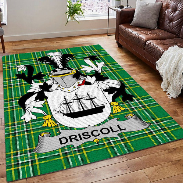 Tartan Rug, Northern Ireland Area Rug, Driscoll Or O'Driscoll Ireland Irish National Tartan Rug, Gifts for Irish