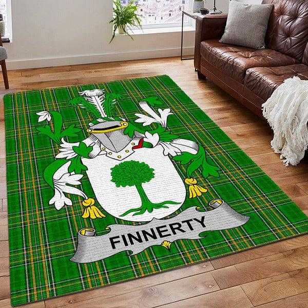 Tartan Printing Floor Mat Carpet, Finnerty Or O'Finaghty Ireland Irish National Tartan Rug, Gifts for Ireland