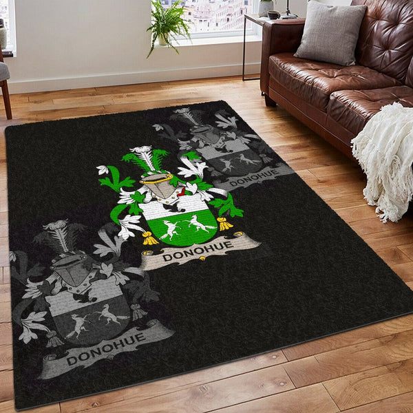 Family Rug, Irish Palestinian Solidarity Printing Floor Mat Carpet, Donohue Or O'Donohue Ireland Irish Family Crest Rug, Gifts for Family