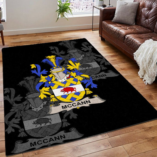 Family Lover Rug, Proud Irish Heritage Women Printing Floor Mat Carpet, Mccann Ireland Irish Family Crest Rug, Gifts for Irish