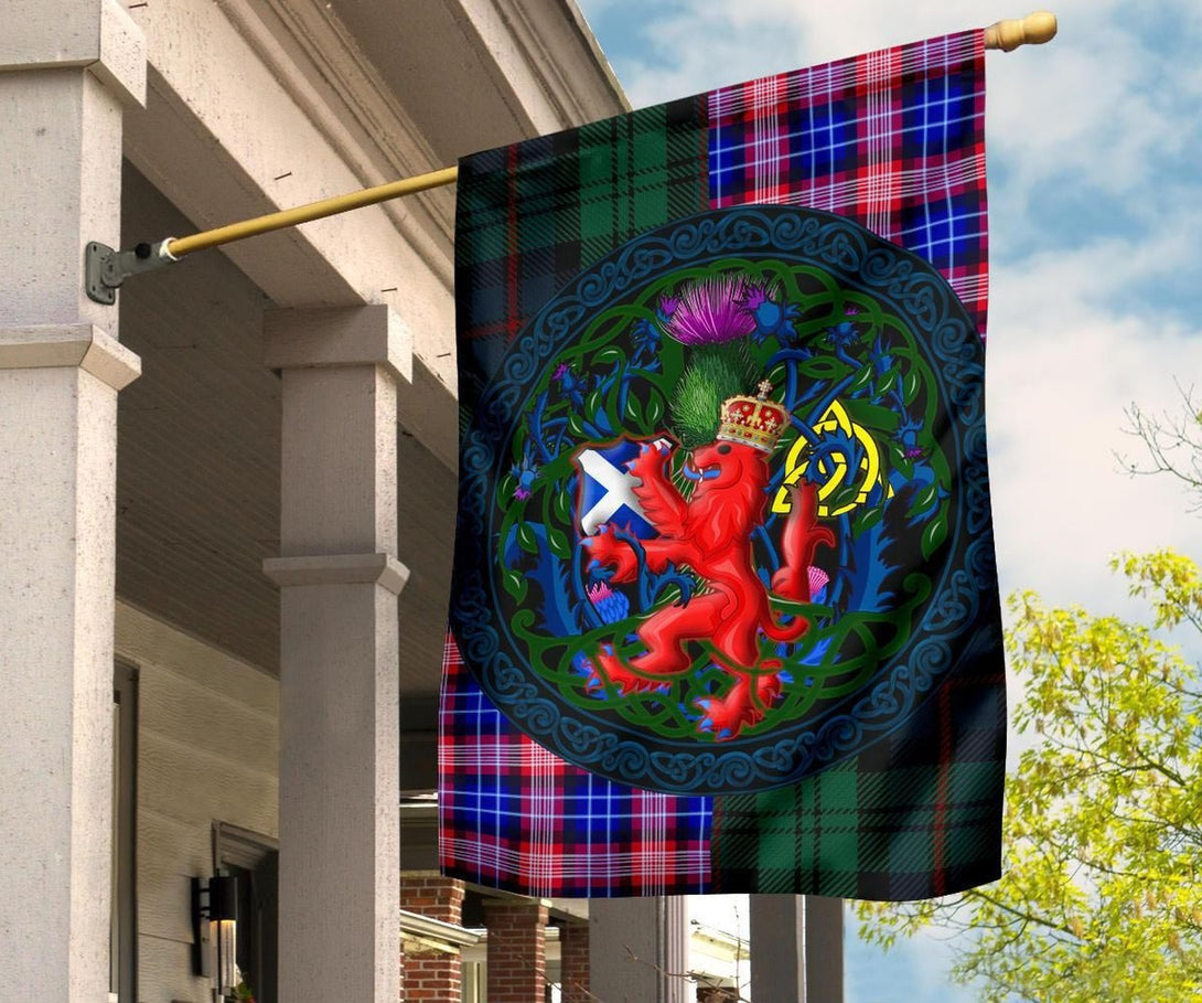 Scotland Rampant Lion with Thistle Flag Tartan Version