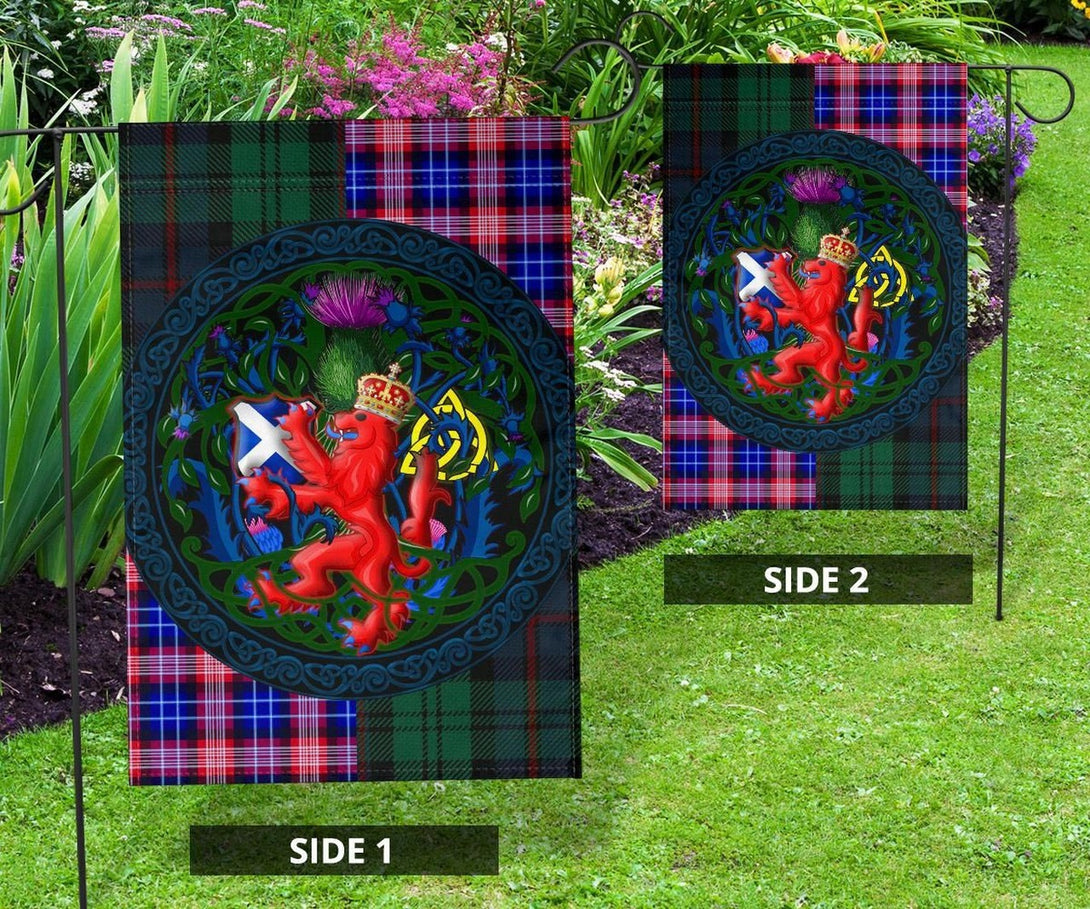 Scotland Rampant Lion with Thistle Flag Tartan Version