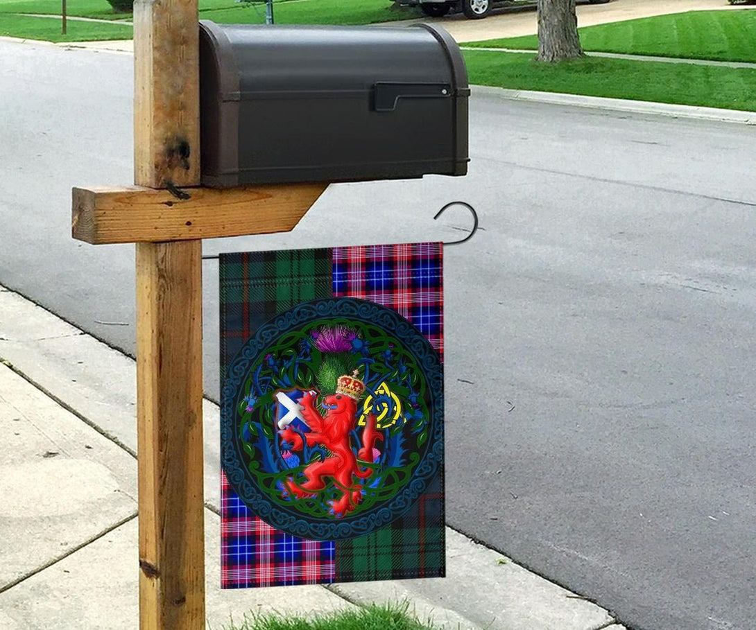 Scotland Rampant Lion with Thistle Flag Tartan Version