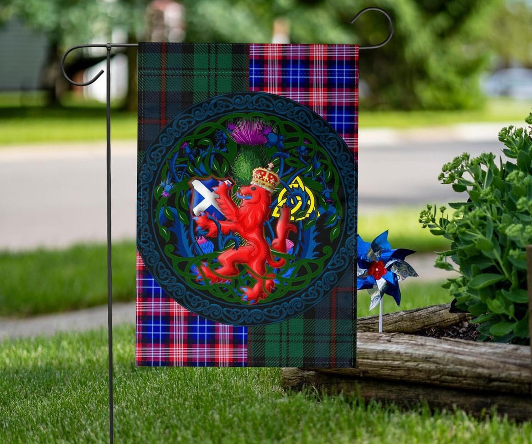 Scotland Rampant Lion with Thistle Flag Tartan Version