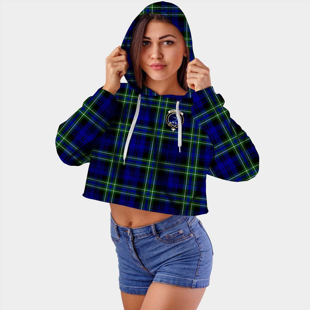 Arbuthnot Modern Clan Badge Classic Tartan Croptop Hoodie