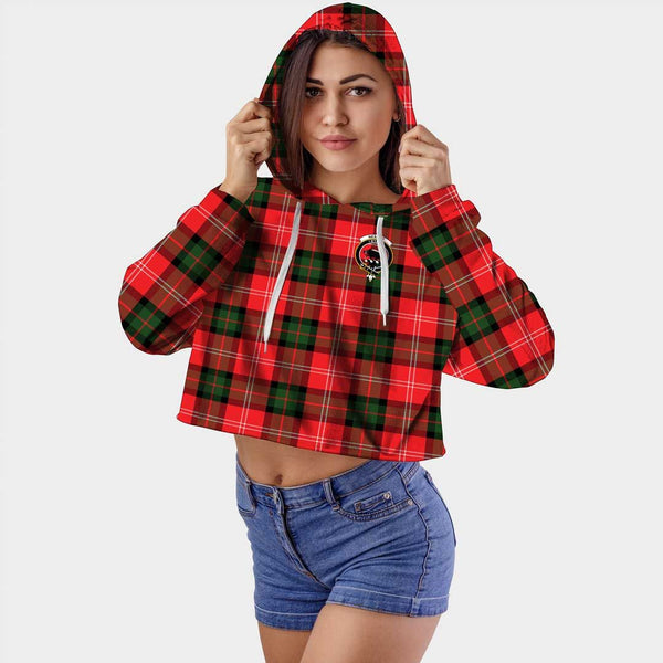 Nesbitt Modern Clan Badge Classic Tartan Croptop Hoodie