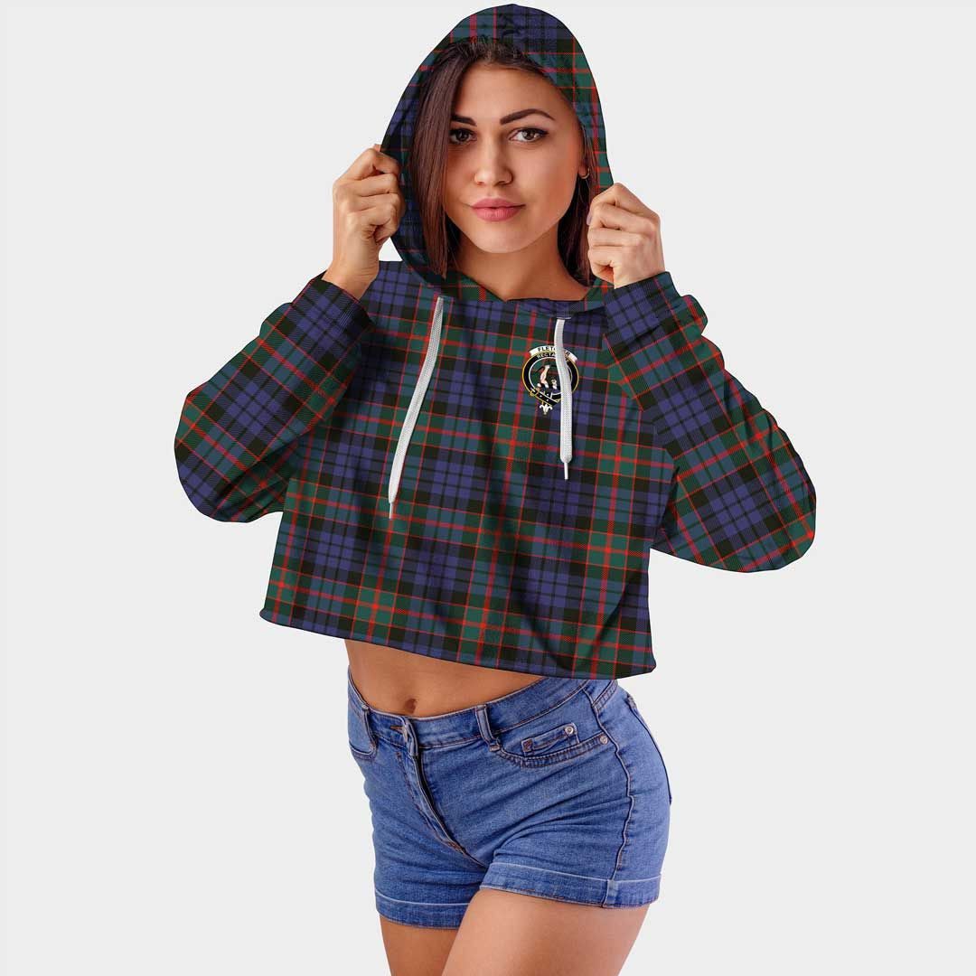 Fletcher of Dunans Clan Badge Classic Tartan Croptop Hoodie