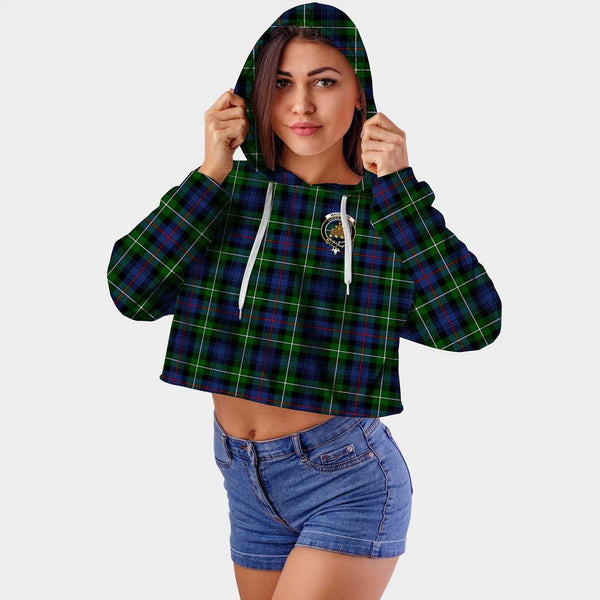 MacKenzie Modern Clan Badge Classic Tartan Croptop Hoodie