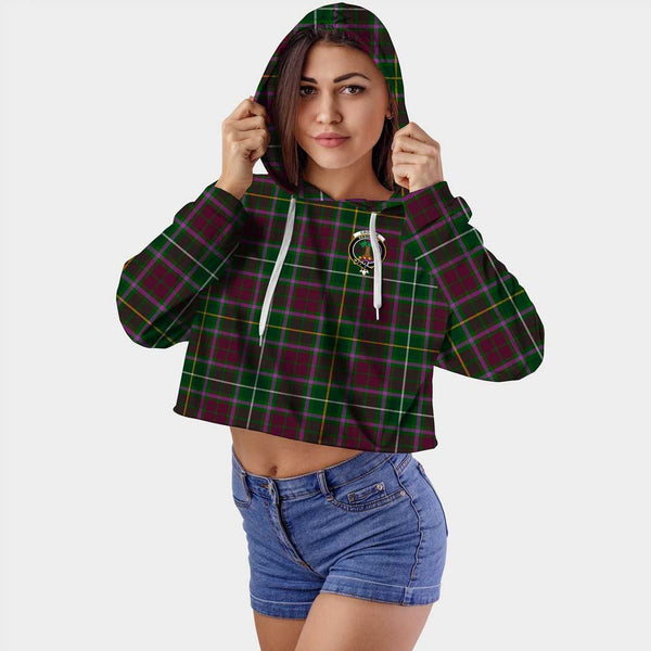 Crosbie Clan Badge Classic Tartan Croptop Hoodie