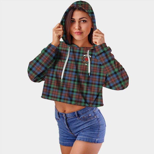 MacDuff Hunting Ancient Clan Badge Classic Tartan Croptop Hoodie