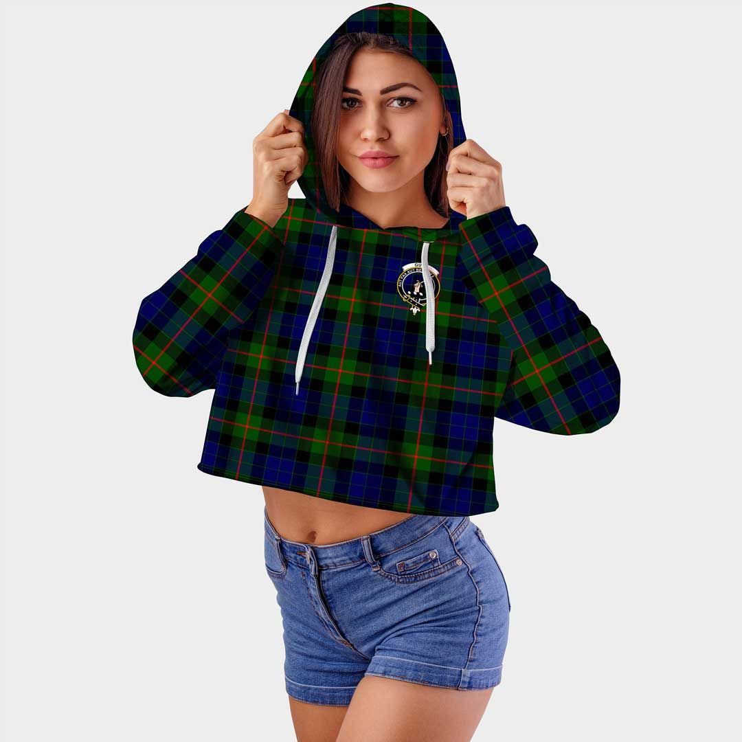 Gunn Modern Clan Badge Classic Tartan Croptop Hoodie