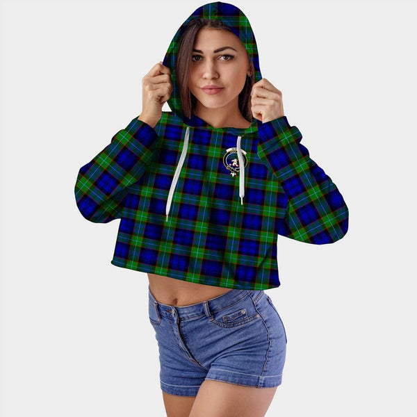 Sempill Modern Clan Badge Classic Tartan Croptop Hoodie