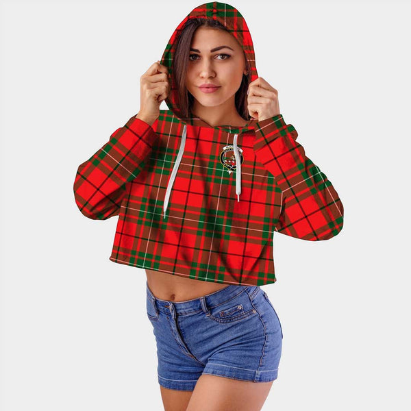 MacAulay Modern Clan Badge Classic Tartan Croptop Hoodie