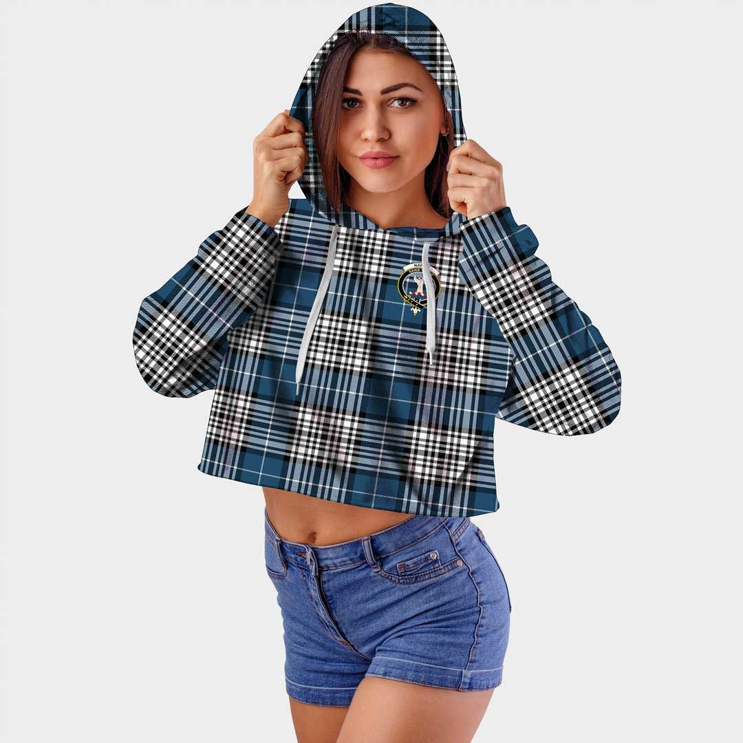 Napier Modern Clan Badge Classic Tartan Croptop Hoodie