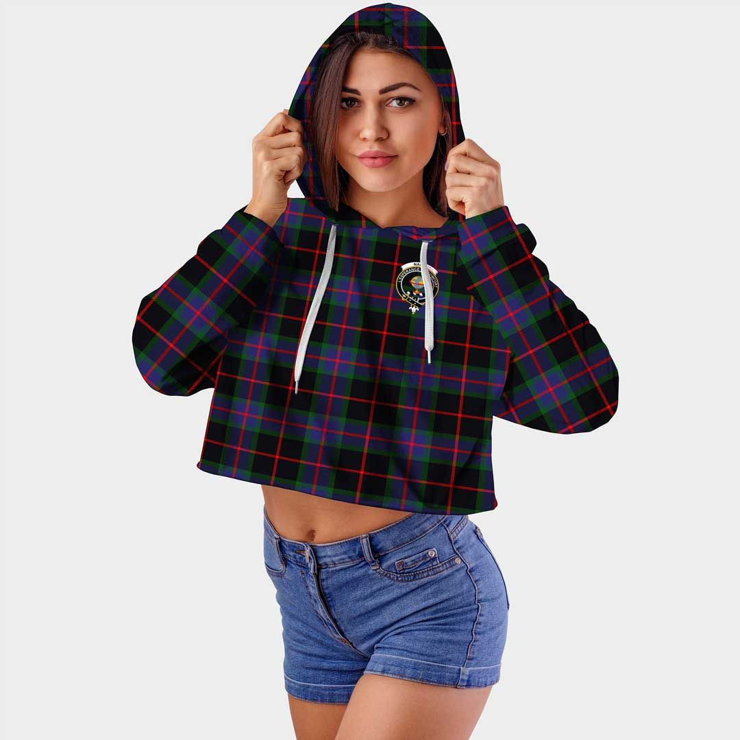 Nairn Clan Badge Classic Tartan Croptop Hoodie