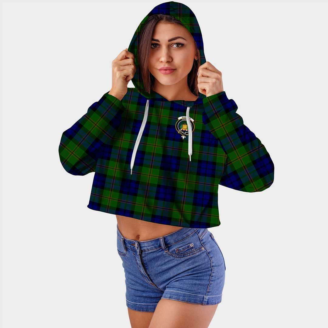 Dundas Modern 02 Clan Badge Classic Tartan Croptop Hoodie