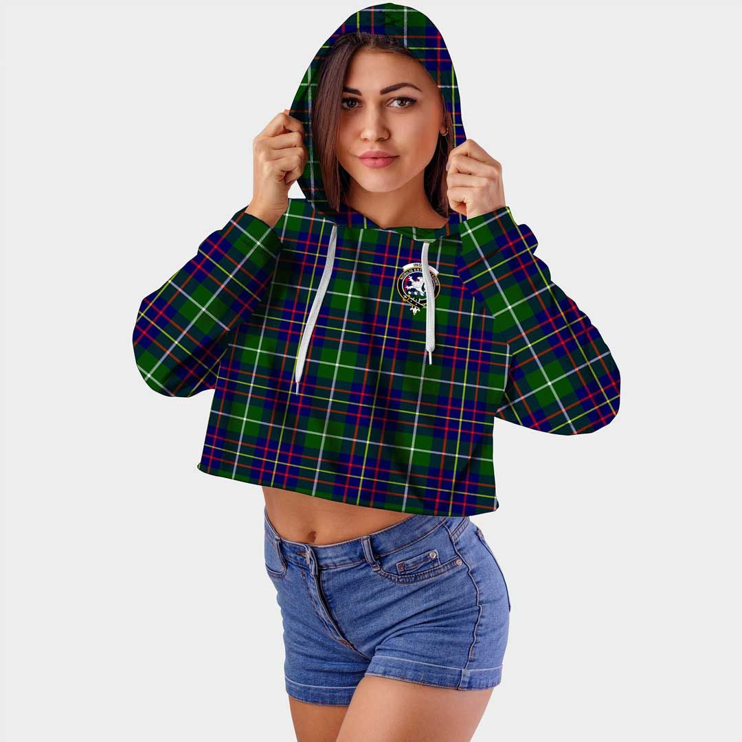 Inglis Modern Clan Badge Classic Tartan Croptop Hoodie