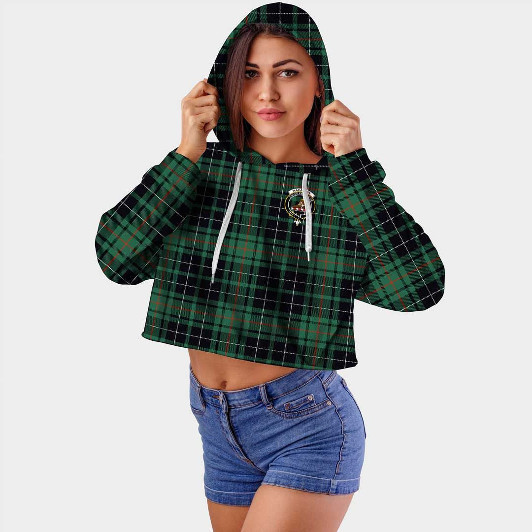 MacAulay Hunting Ancient Clan Badge Classic Tartan Croptop Hoodie