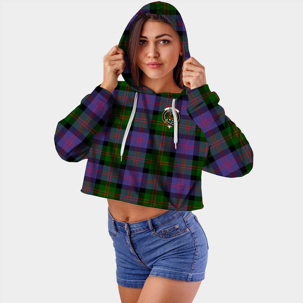 Blair Modern Clan Badge Classic Tartan Croptop Hoodie