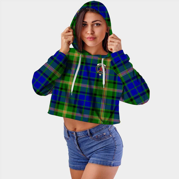 Maitland Clan Badge Classic Tartan Croptop Hoodie