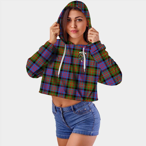 Carnegie Ancient Clan Badge Classic Tartan Croptop Hoodie