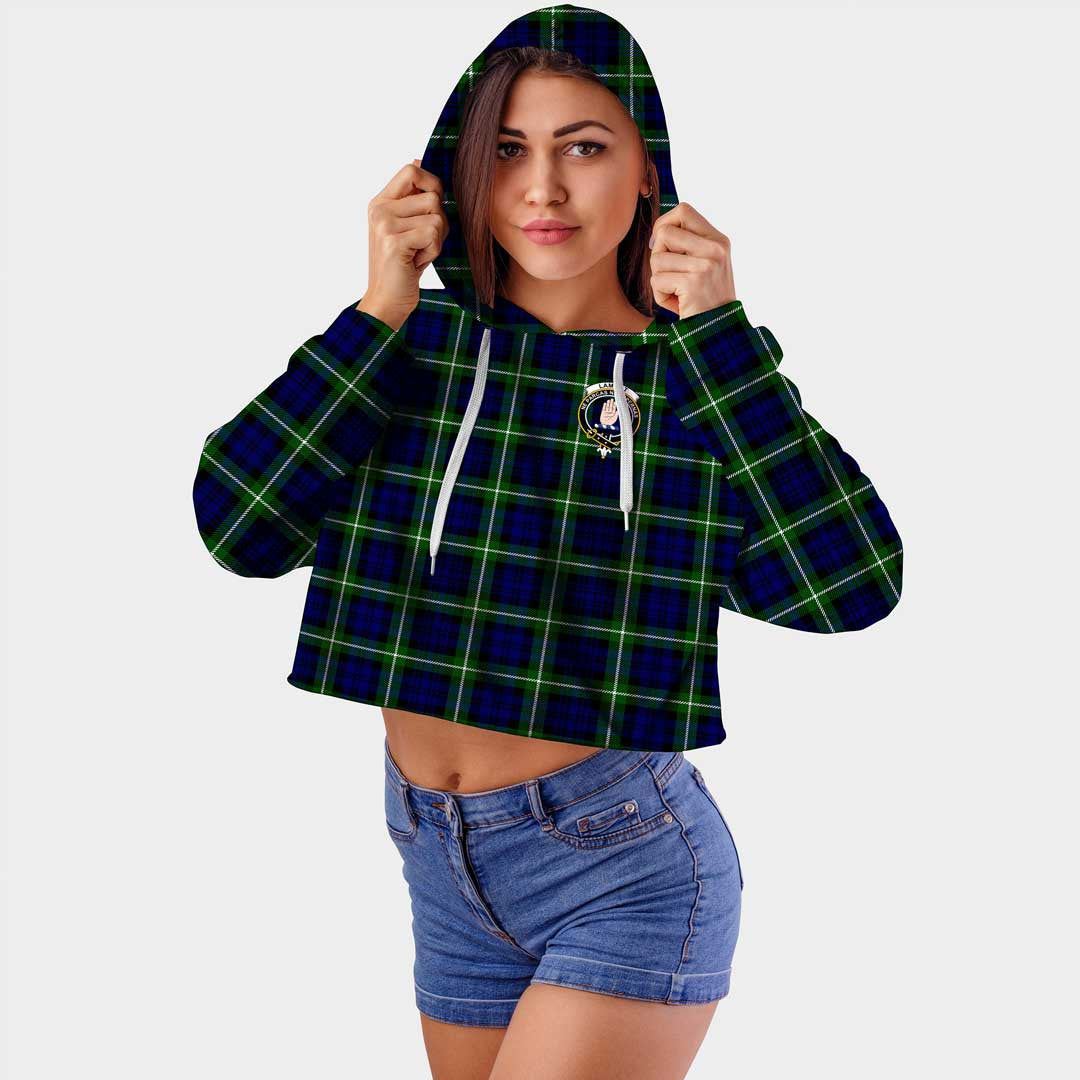 Lamont Modern Clan Badge Classic Tartan Croptop Hoodie