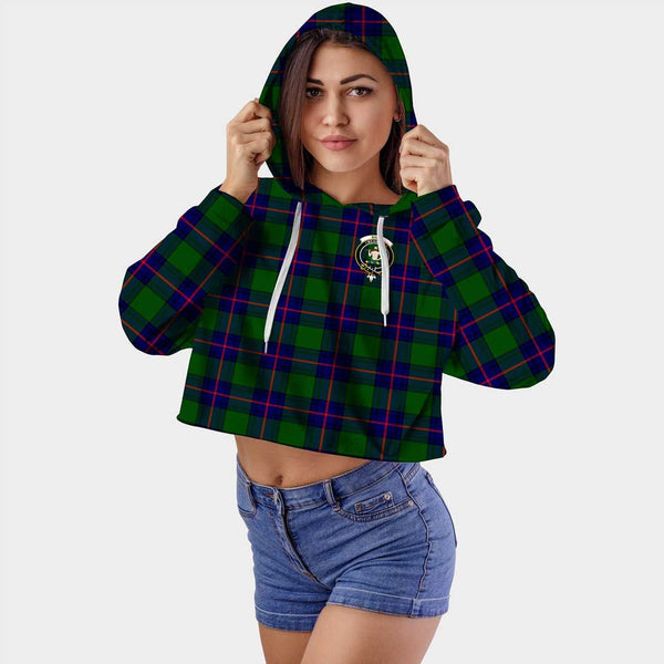 Shaw Modern Clan Badge Classic Tartan Croptop Hoodie