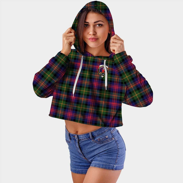 Logan Modern Clan Badge Classic Tartan Croptop Hoodie