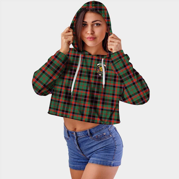 Cumming Hunting Ancient Clan Badge Classic Tartan Croptop Hoodie