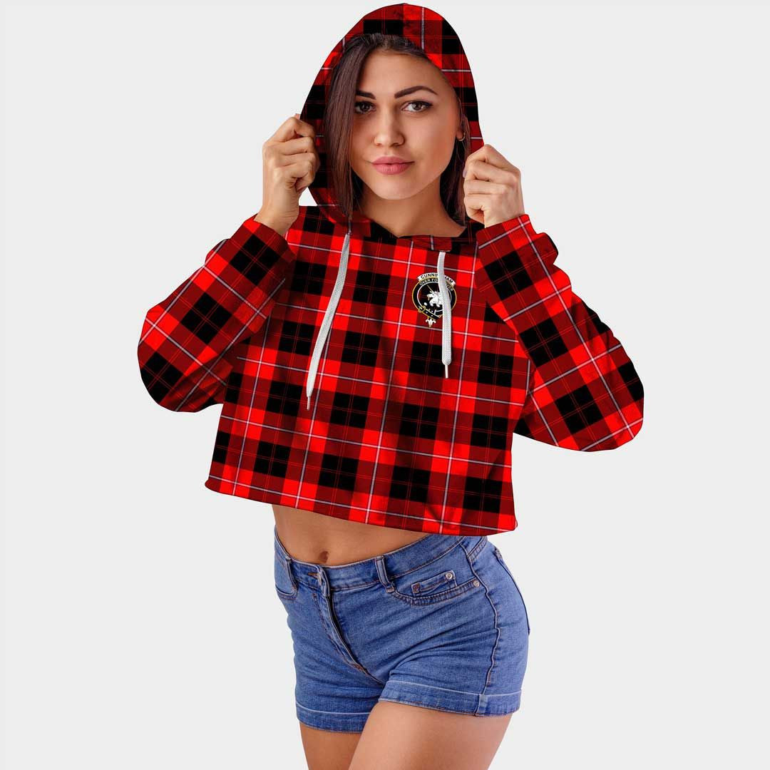 Cunningham Modern Clan Badge Classic Tartan Croptop Hoodie