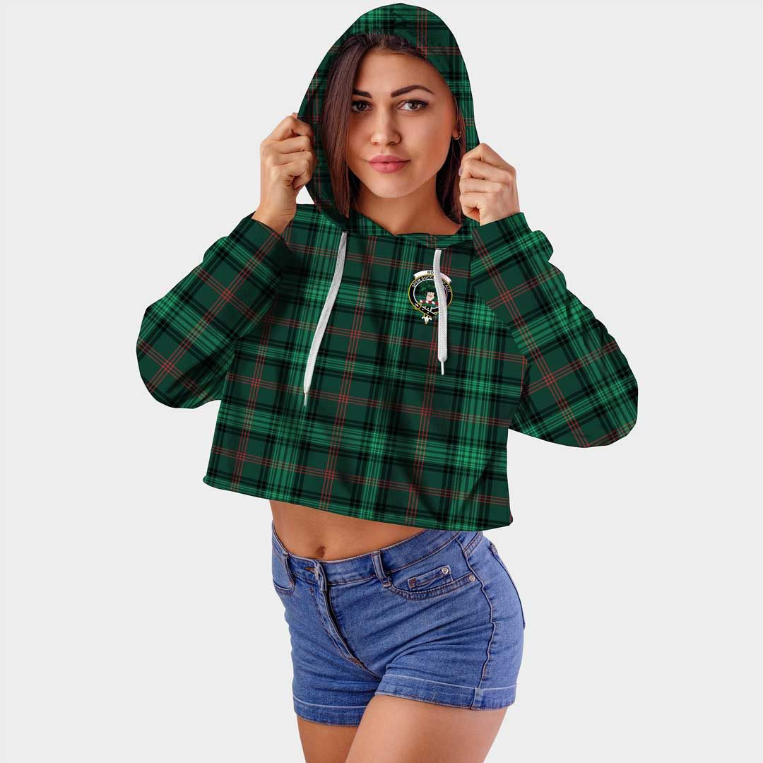 Ross Hunting Modern Clan Badge Classic Tartan Croptop Hoodie