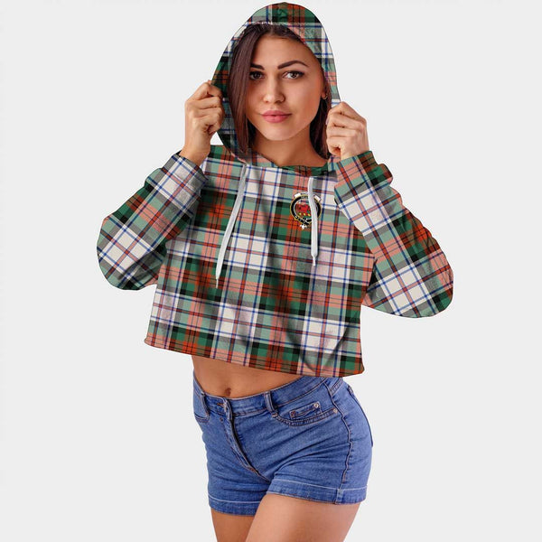 MacDuff Dress Ancient Clan Badge Classic Tartan Croptop Hoodie