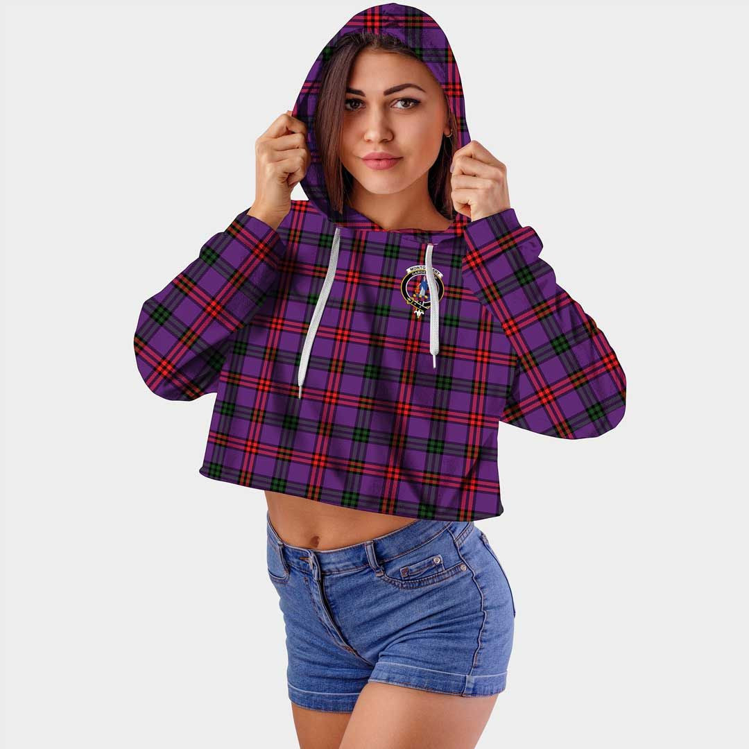 Montgomery Modern Clan Badge Classic Tartan Croptop Hoodie