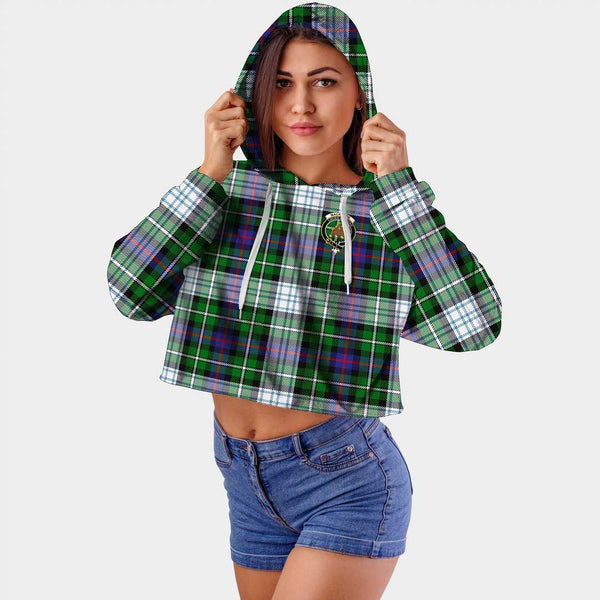 MacKenzie Dress Modern Clan Badge Classic Tartan Croptop Hoodie