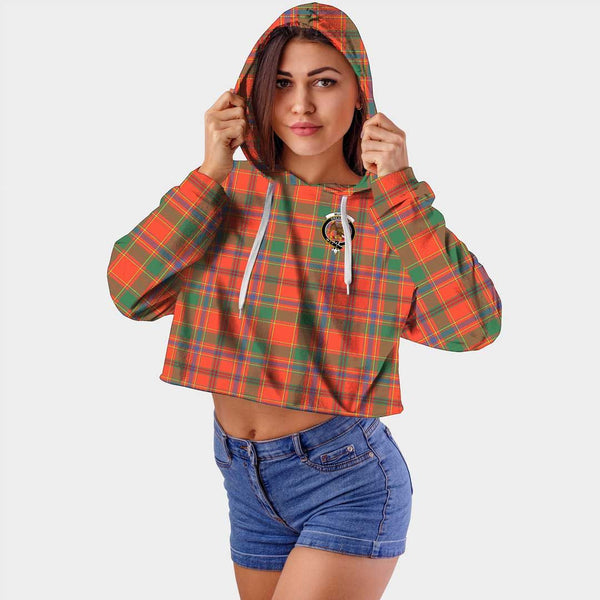 Munro Ancient Clan Badge Classic Tartan Croptop Hoodie