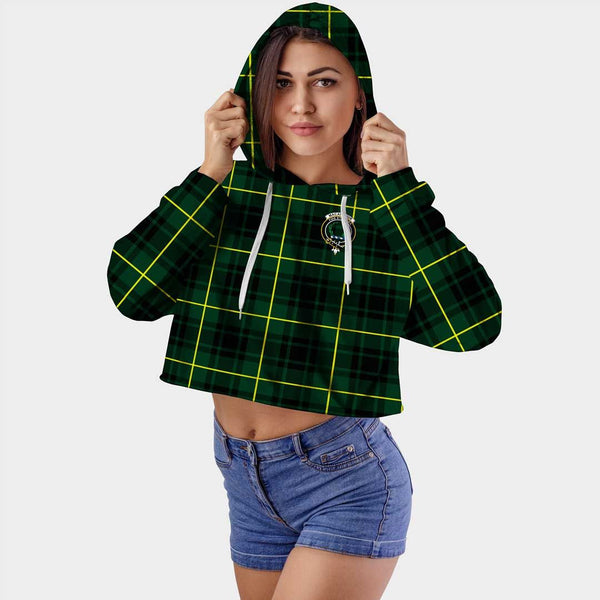 MacArthur Modern Clan Badge Classic Tartan Croptop Hoodie