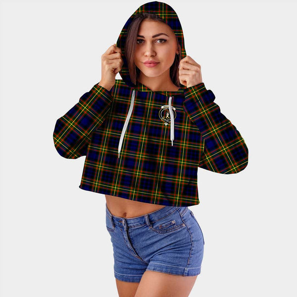 MacLellan Modern Clan Badge Classic Tartan Croptop Hoodie