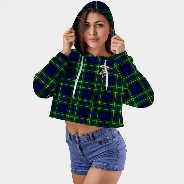 MacNeil of Colonsay Modern Clan Badge Classic Tartan Croptop Hoodie