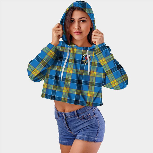 Laing Clan Badge Classic Tartan Croptop Hoodie