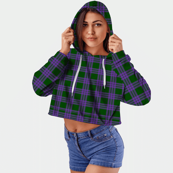 Elphinstone Tartan Crop Top Hoodie