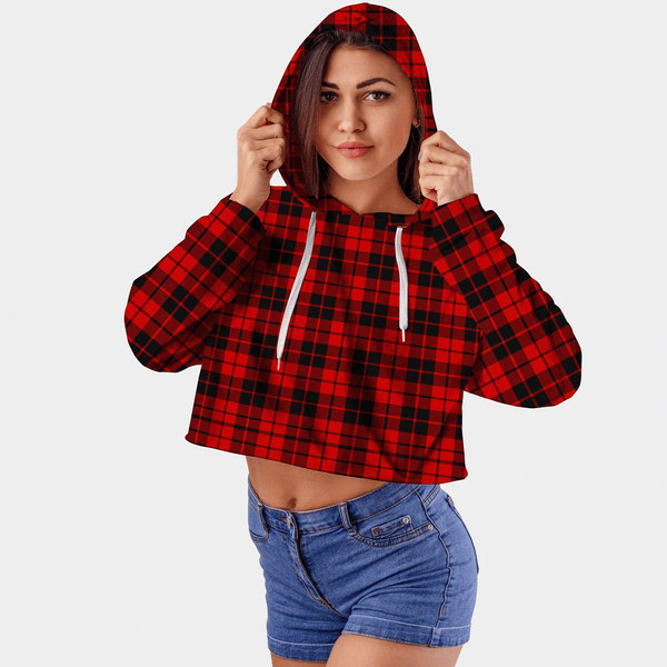 Ettrick District Tartan Crop Top Hoodie