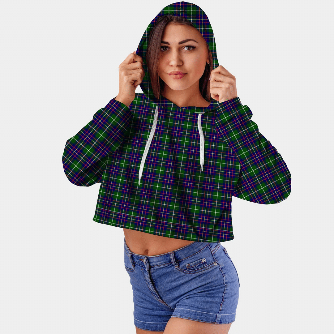 Inglis Modern Tartan Crop Top Hoodie