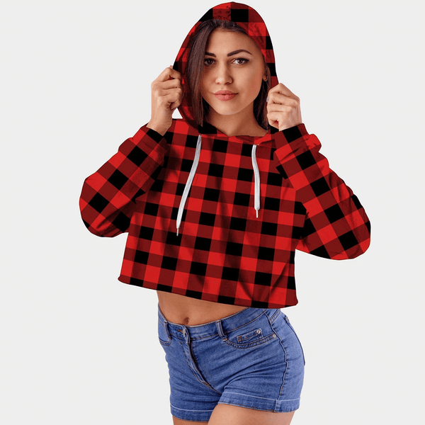 Rob Roy MacGregor Modern Tartan Crop Top Hoodie